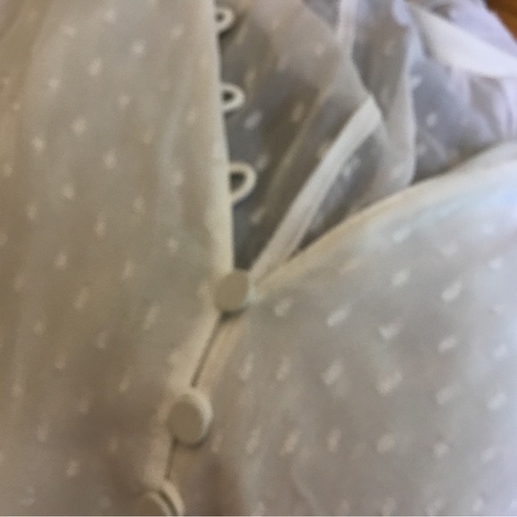 Zara, Elegant Swiss dot chiffon peasant blouse - Picture 8 of 8